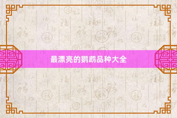 最漂亮的鹦鹉品种大全